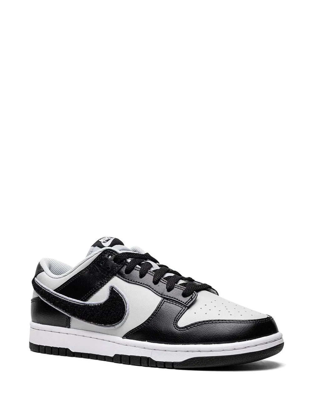 Nike Dunk Low Chenille Swoosh Black Grey Sneakers