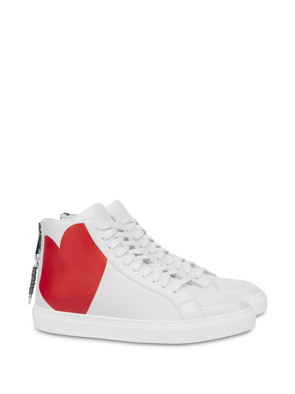 Moschino Heart-Print Hi-Top Sneakers